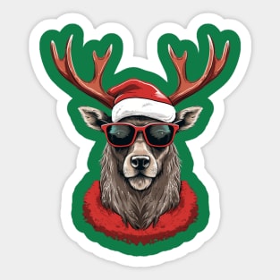 Happy New Year 2024 Christmas Deer Sticker